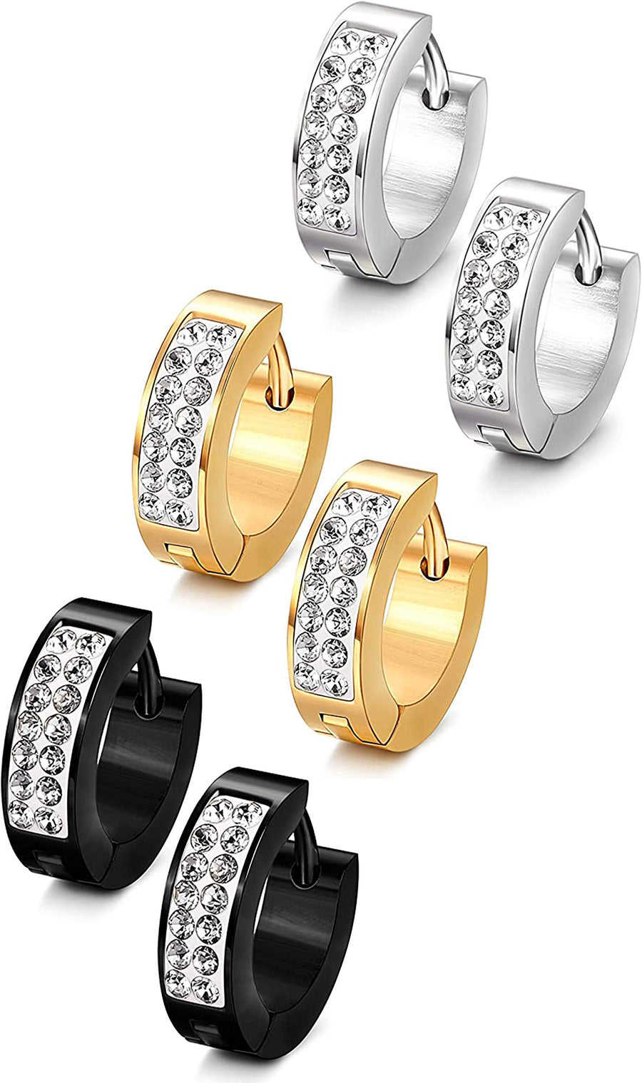 Jstyle Stainless Steel Womens Mens Hoop Earrings Huggie