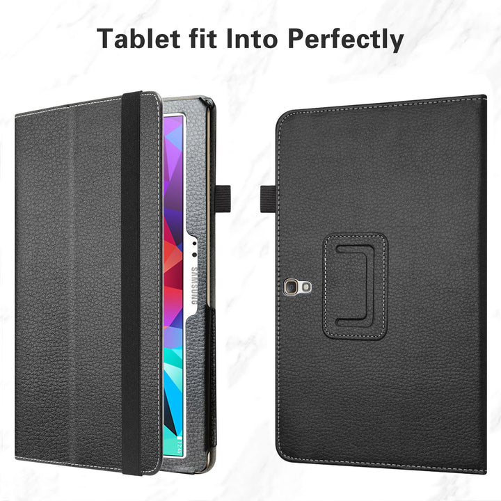 Samsung Tab S 10.5 T800 Case,Bige PU Leather Folio 2-Folding Stand Cover for 10.5 Samsung Galaxy Tab S 10.5 Sm-t800 Sm-t801 Sm-t805 t807 Tablet,Black
