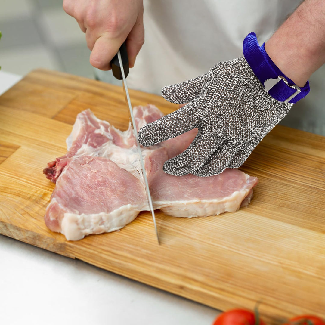 Cut Resistant Chainmail Glove, Food Grade Stainless Steel 316 Hand Protective Glove, PPE Metal Mesh Cutting Glove