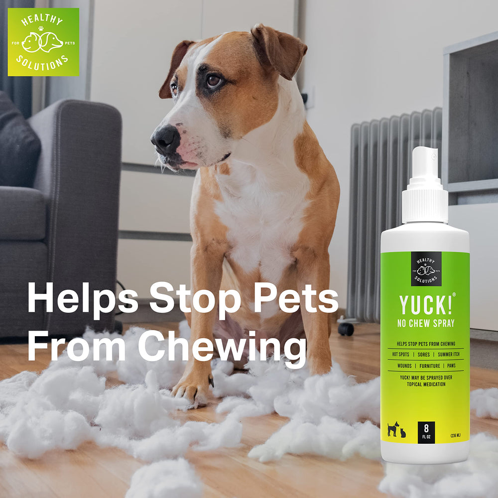 Bitter Spray for Dogs - No Chew Spray - Best No Bite Spray for Dog, Puppies, & Cats - Stop Pets from Chewing on Furniture, Paw, Wounds & More - Water Based Formula Does Not Sting or Stain