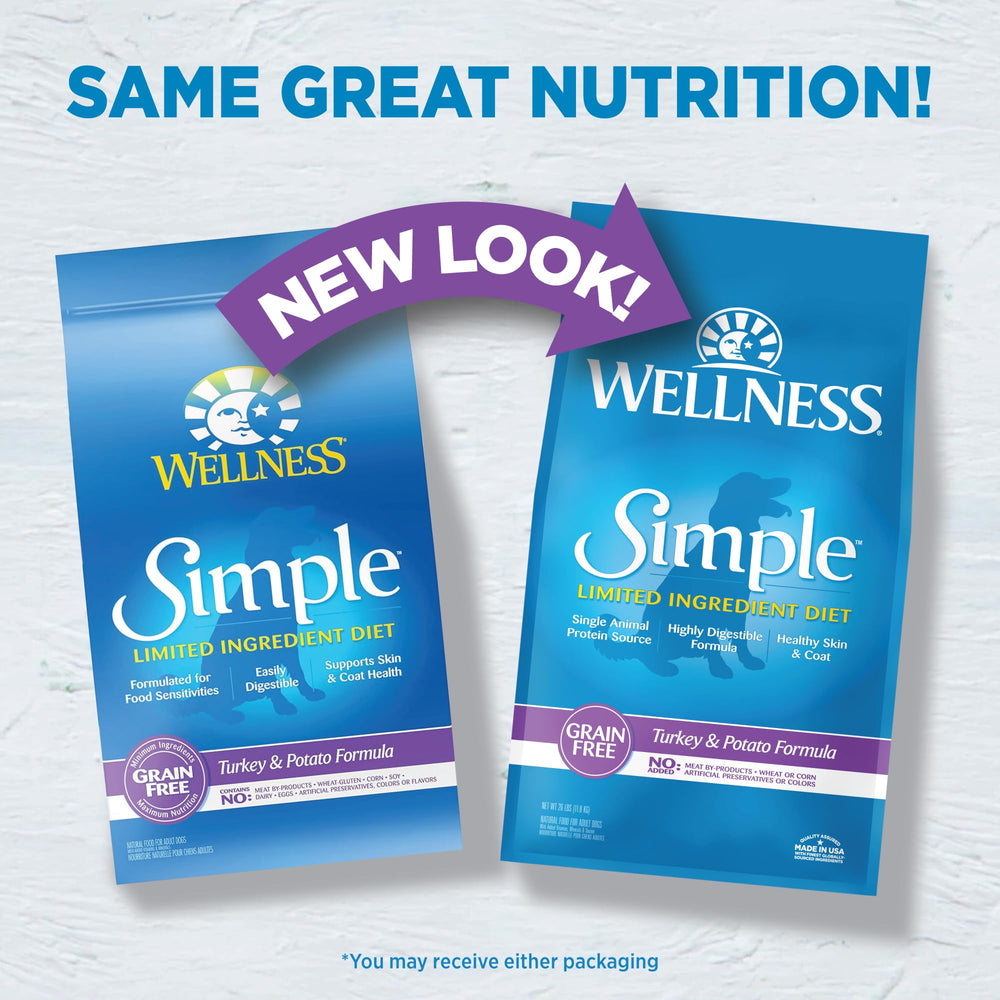 Simple Natural Limited-Ingredient Grain-Free Dry Dog Food, Easy to Digest for Sensitive Stomachs, Supports Skin & Coat (Turkey and Potato, 26-Pound Bag)
