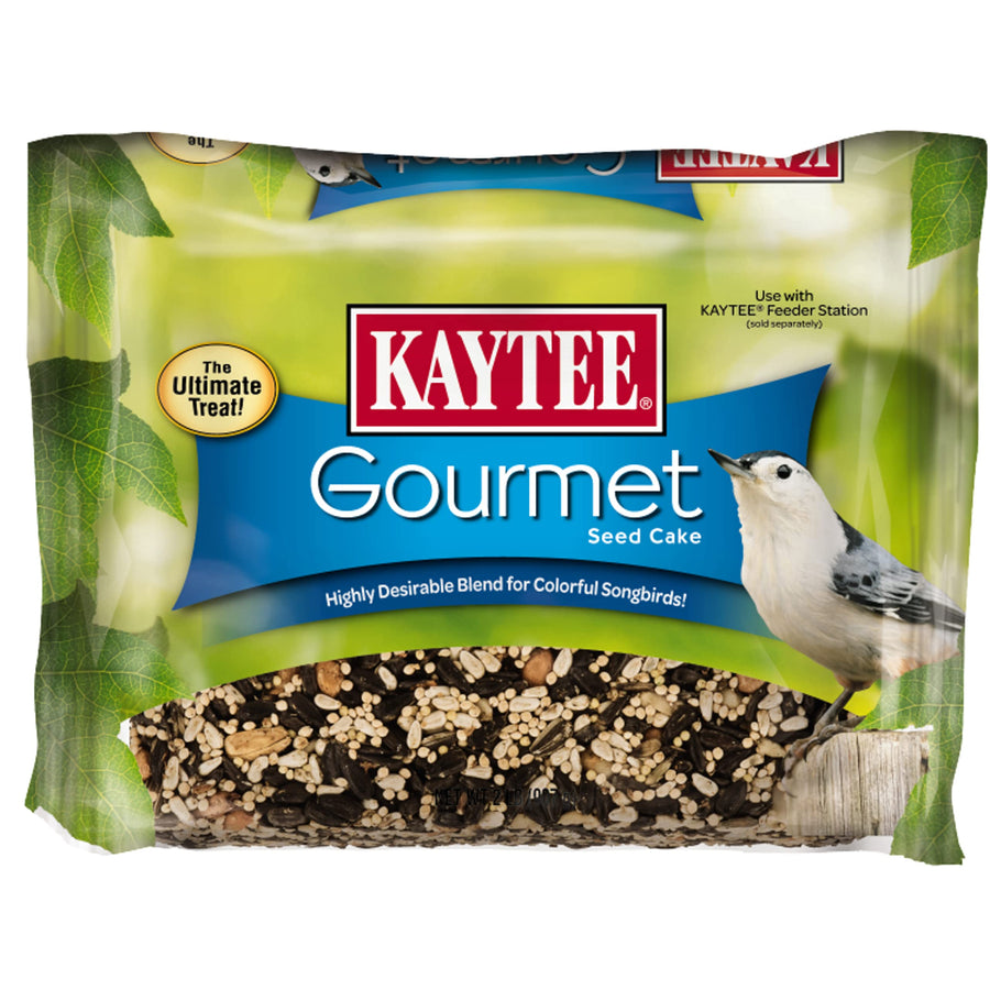 Wild Bird Gourmet Seed Cake For Cardinals, Chickadees, Juncos, Titmice, Woodpeckers and More, 2 Pounds
