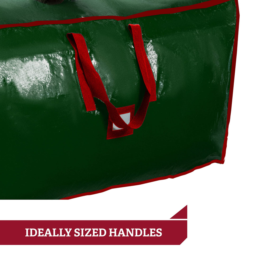 Pakkon Christmas Tree Storage Bag - Fits 9 Ft Artificial Trees - Plastic, Waterproof Christmas Tree Bag - Strong, Durable Handles - Labeling Card Slot - Green