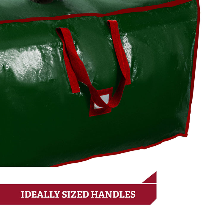 Pakkon Christmas Tree Storage Bag - Fits 9 Ft Artificial Trees - Plastic, Waterproof Christmas Tree Bag - Strong, Durable Handles - Labeling Card Slot - Green