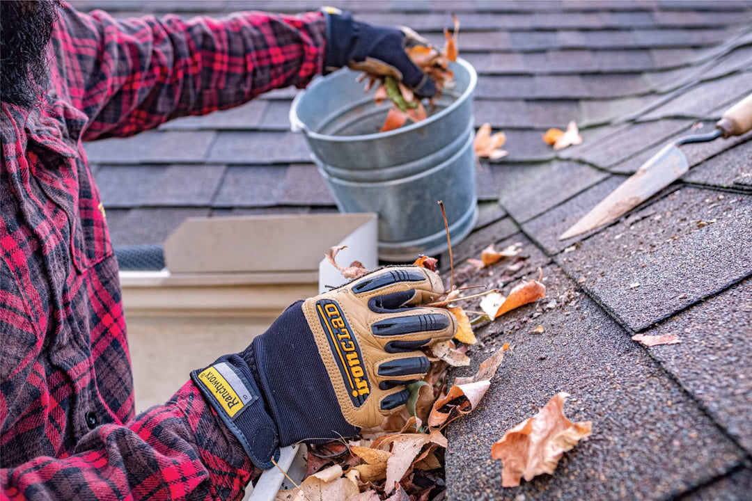 Ranchworx Work Gloves RWG2, Premier Leather Work Glove, Performance Fit, Durable, Machine Washable, (1 Pair), RWG2-04-L,Brown/Black