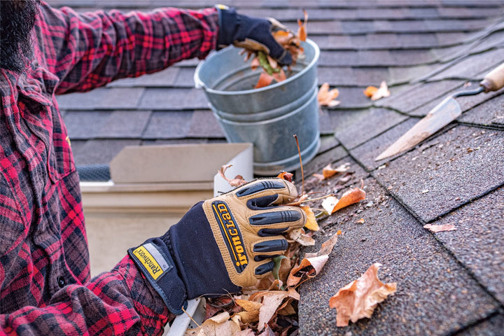 Ranchworx Work Gloves RWG2, Premier Leather Work Glove, Performance Fit, Durable, Machine Washable, (1 Pair), RWG2-04-L,Brown/Black