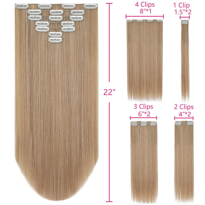 BE-YOHAIR 27/613 Straight: The Best 7Pcs Clip In Hair Extension Placement Look Real Synthetic Hair Accessories For Women Fashion Seamless Elegant Wedding Long Bridal Hair Pieces Kit Cheap F