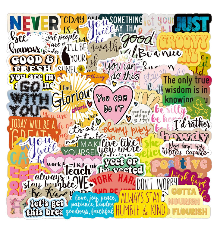 100pcs Positive Affirmation Stickers, Inspirational Words Stickers for Students Teachers Kids Teens Adults, Motivational Quote Stickers for Water Bottle Scrapbook Laptop