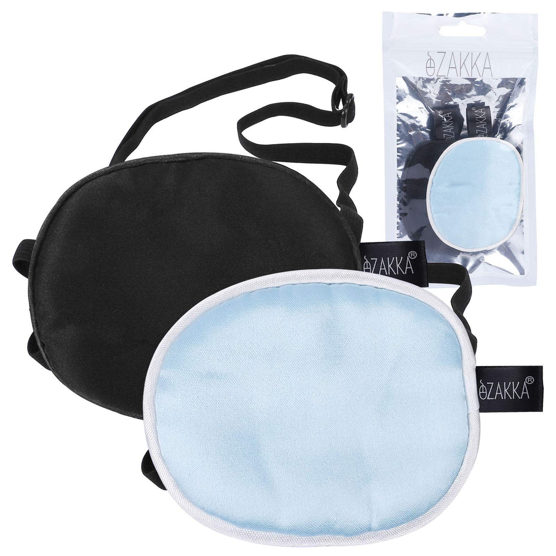 eZAKKA Silk Eye Patch for Adults, 2 Pieces Elastic Eyep