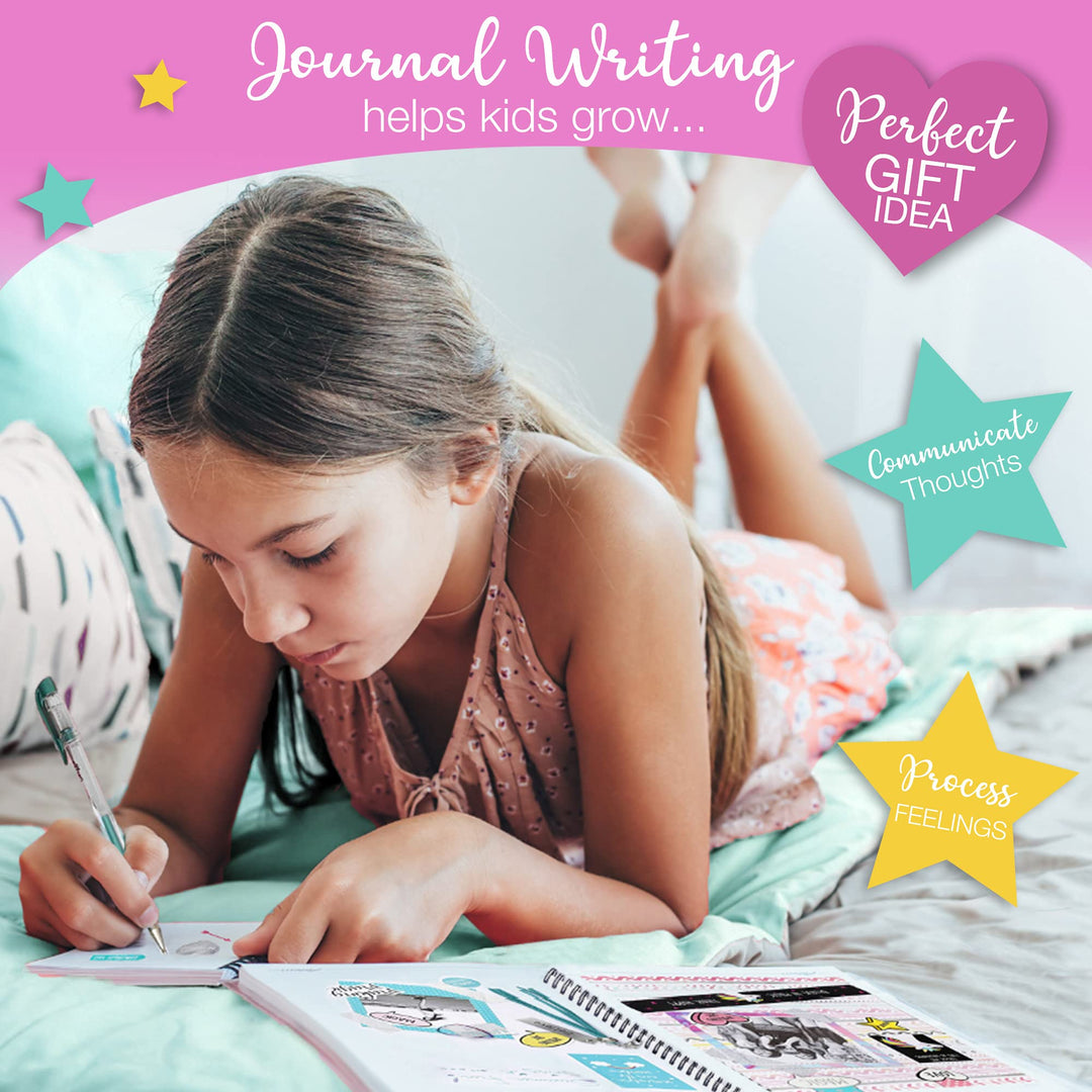 DIY Unicorn Journaling Set/Scrapbook Kit for Girls - Includes Scrapbooking Supplies Plus Augmented Reality Experience (STEM Toys) Use As Kids Planner, Organizer, Diary &amp; Craft Kits