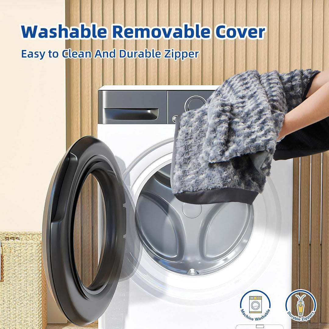 Large Dog Bed for Large Dogs, Dog Beds Large Sized Dog with Soft Rose Plush Removable Washable Cover, Orthopedic Egg Crate Foam Support and Non-Slip Bottom, Waterproof Pet Bed Mat