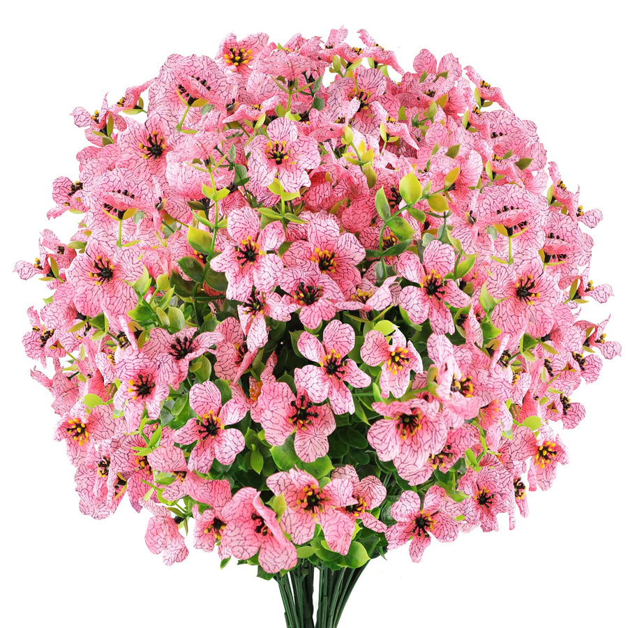 GREENRAIN 6 Bundles Artificial Flowers UV Resistant Fak