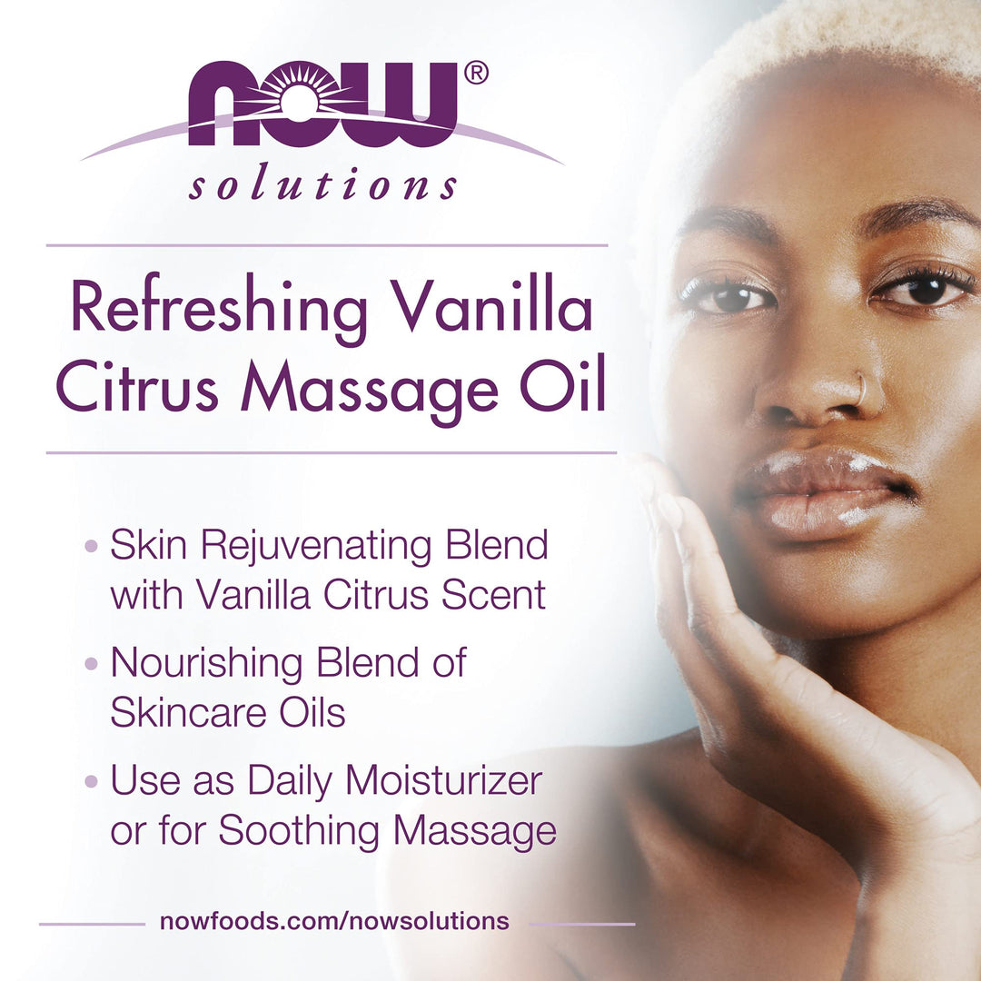 NOW Solutions, Refreshing Vanilla Citrus Massage Oil, S