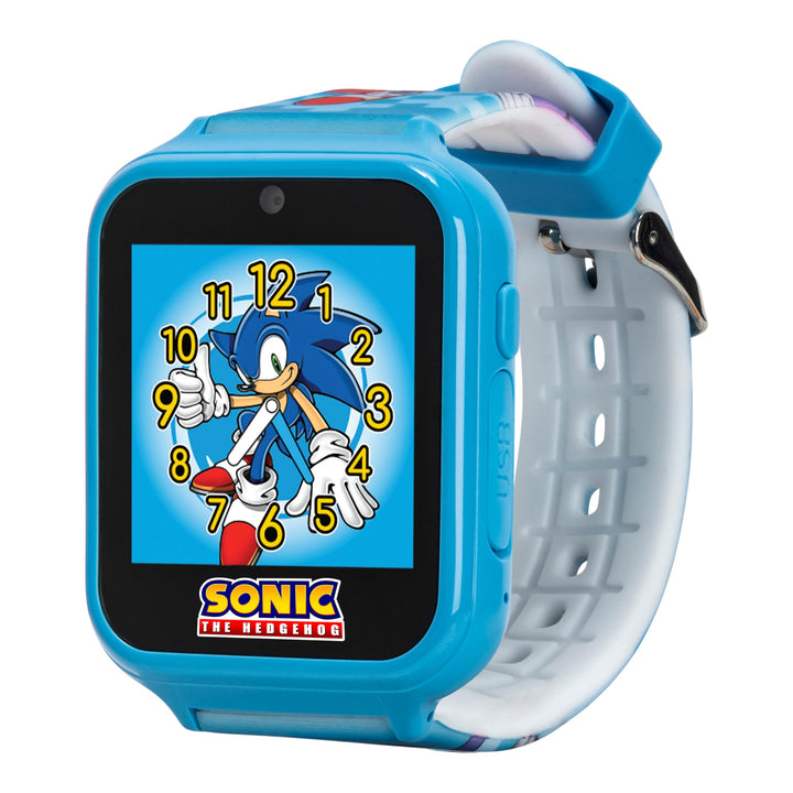 SEGA Sonic the Hedgehog Educational Learning Touchscreen Smart Watch Toy for Boys, Girls, Toddlers - Selfie Cam, Learning Games, Alarm, Calculator, Pedometer (Model: SNC4055AZ)