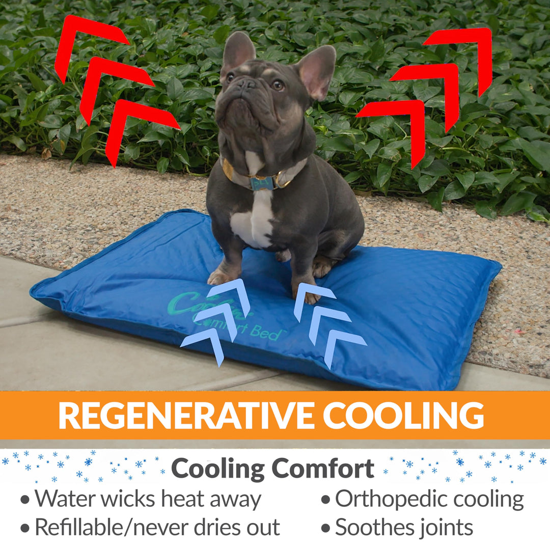 K&amp;H Pet Products Cool Bed III Dog Cooling Mat, Indoor Outdoor Cooling Beds for Large Dogs, Chilling Pet Pad for in Home, Outdoor Houses, Crates, Yards, Porches - Large 44 X 32in Chill Blue