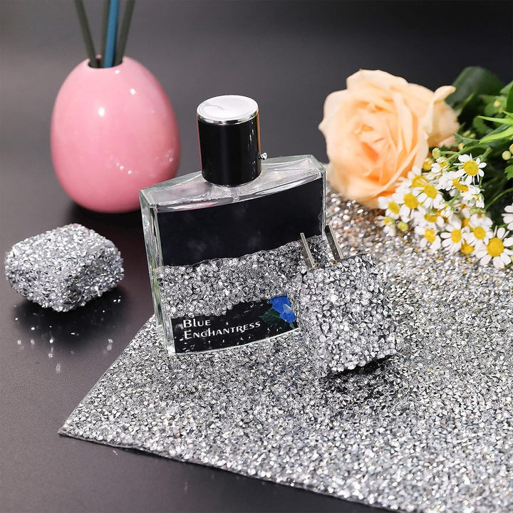 Bling Rhinestone Sticker DIY Home Decor Stickers Self-Adhesive Crystal Sheet Stickers for Cars &amp; Crafts Decoration(Silver,9.4 x 15.8)