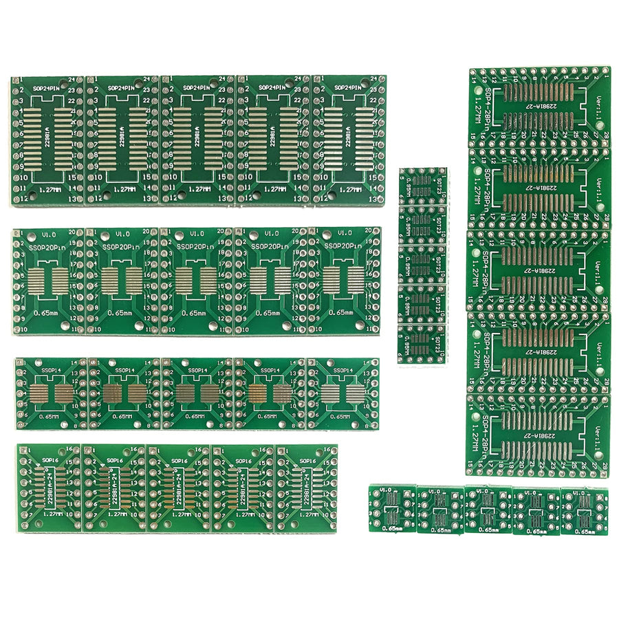Cermant 35pcs 7 Values PCB Proto Boards SMD to DIP Adap