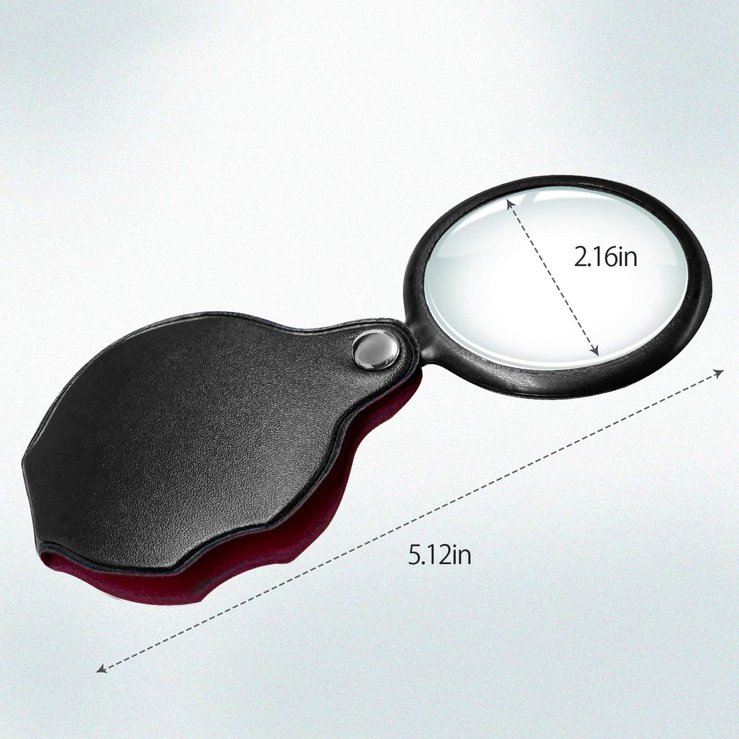 Wapodeai 2PCS Mini Magnifying Glass 10X Folding Pocket 