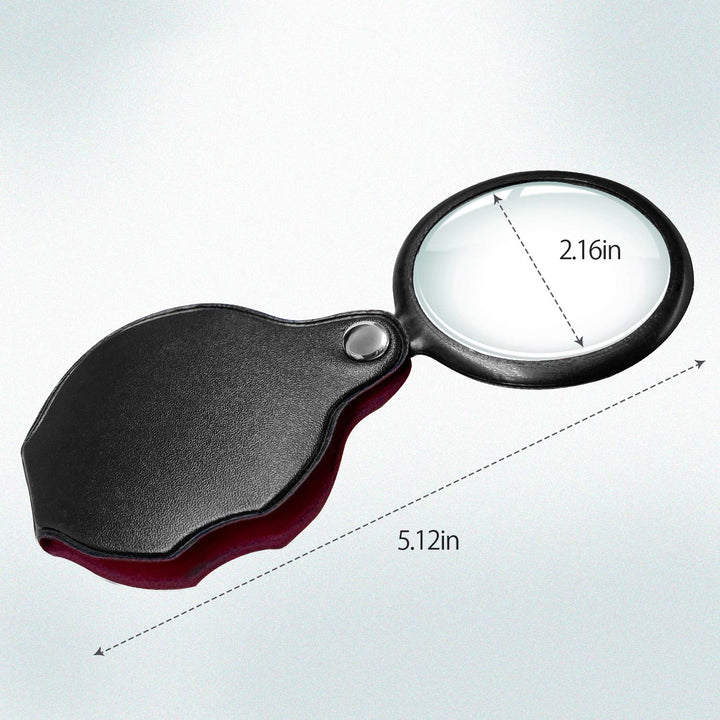 Wapodeai 2PCS Mini Magnifying Glass 10X Folding Pocket 