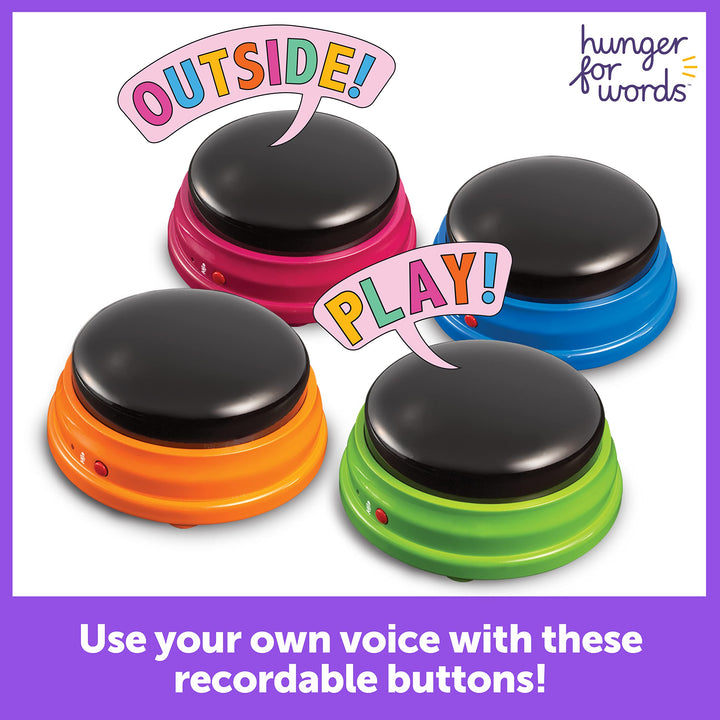 Hunger for Words Talking Buttons Starter Set - Recordable Buttons to Teach Your Dog to Communicate, Dog Training Games