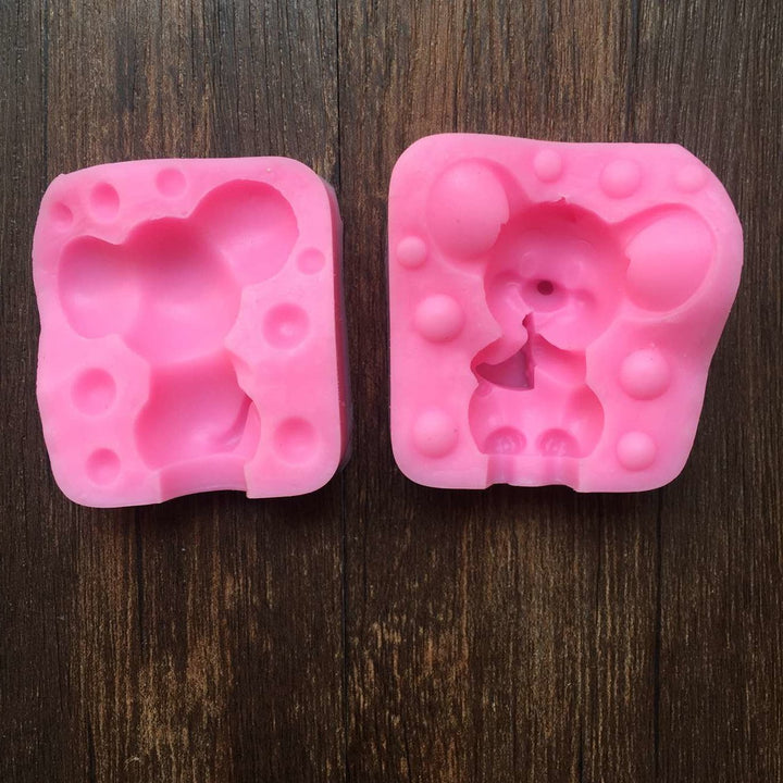 Mouse Silicone Mold - MoldFun Cute Mouse Eating Cheese 