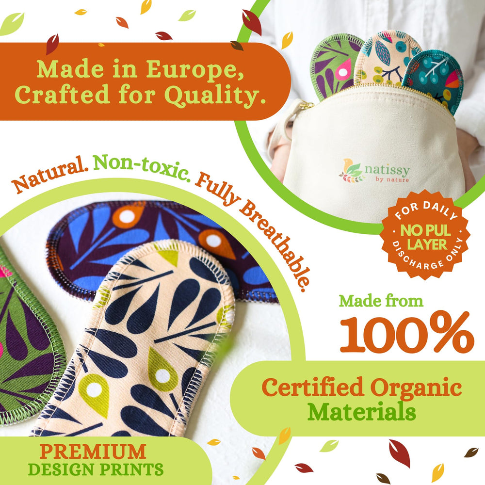 Reusable Panty Liners for Women (Single S); Mini Organi