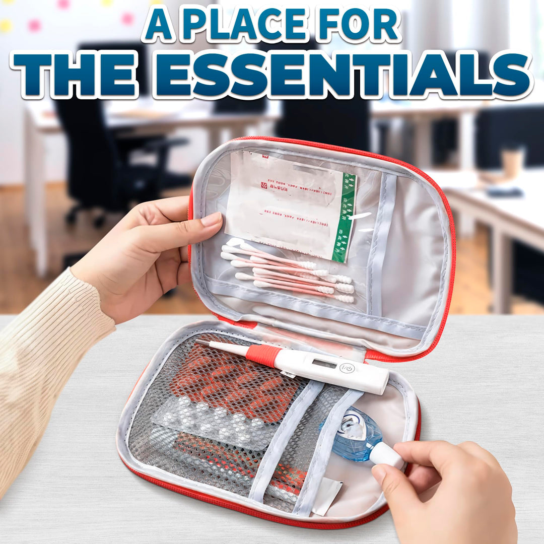 BURIUS Fabric Mini First Aid Kit Travel Pouch Medicine 
