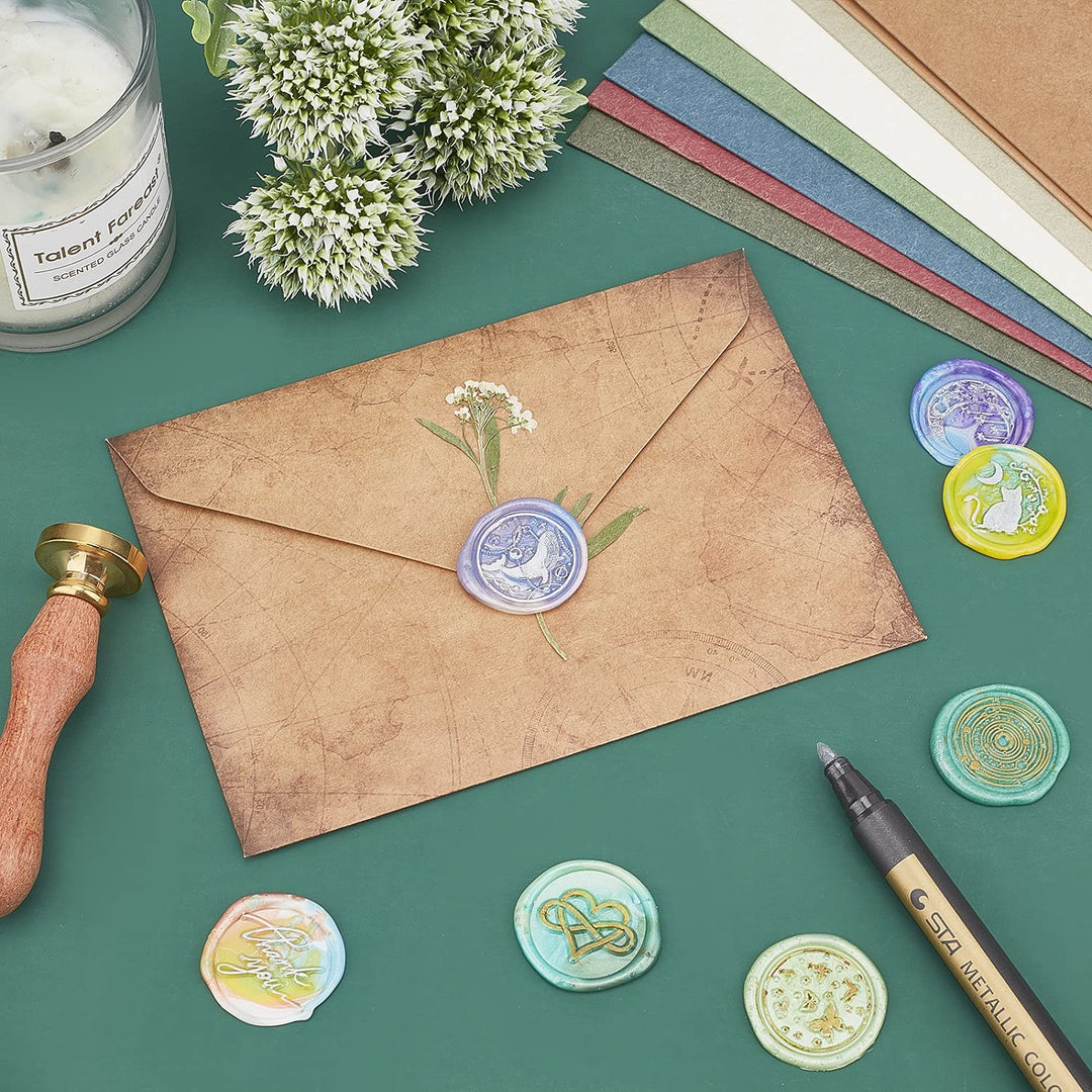 Celtic Knot Wax Seal Stamp Celtic Knot Sealing Wax Stamps Heart 25mm Removable Brass Head Sealing Stamp with Wooden Handle for Wedding Invitations Envelope Christmas Thanksgiving Gift Wrap