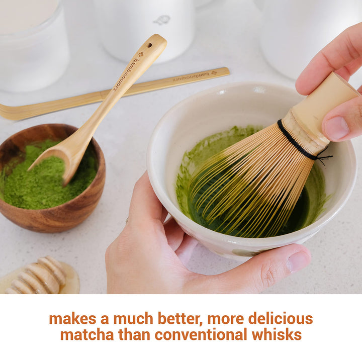 BambooWorx Matcha Whisk Set - Matcha Whisk (Chasen), Tr