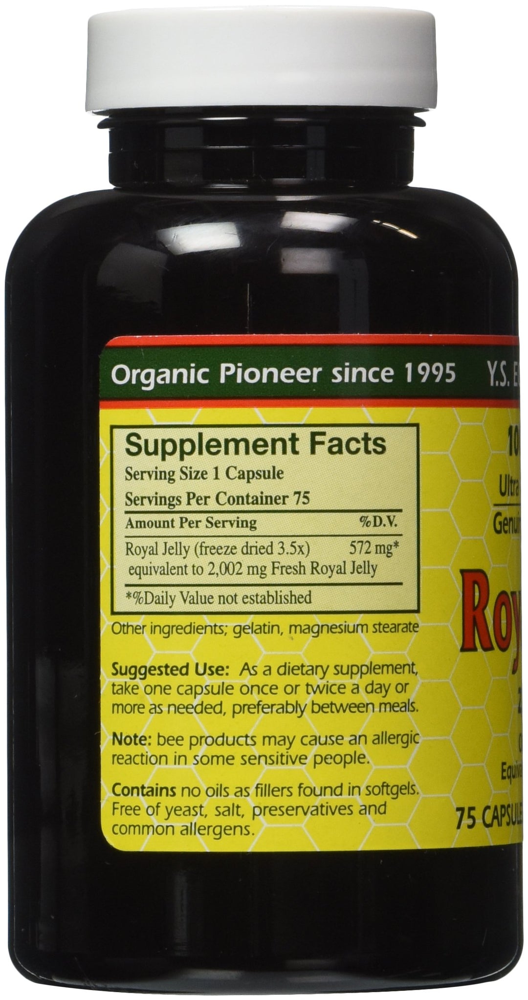 100% Pure Freeze Dried Fresh Royal Jelly - 2000 mg 75 Caps