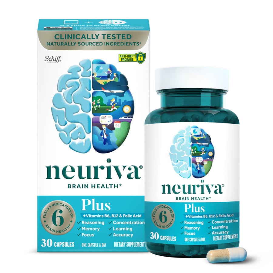 Plus Brain Supplement for Memory and Focus Clinically Tested Nootropics for Concentration for Mental Clarity, Cognitive Enhancement Vitamins B6, B12, Phosphatidylserine 30 Capsules