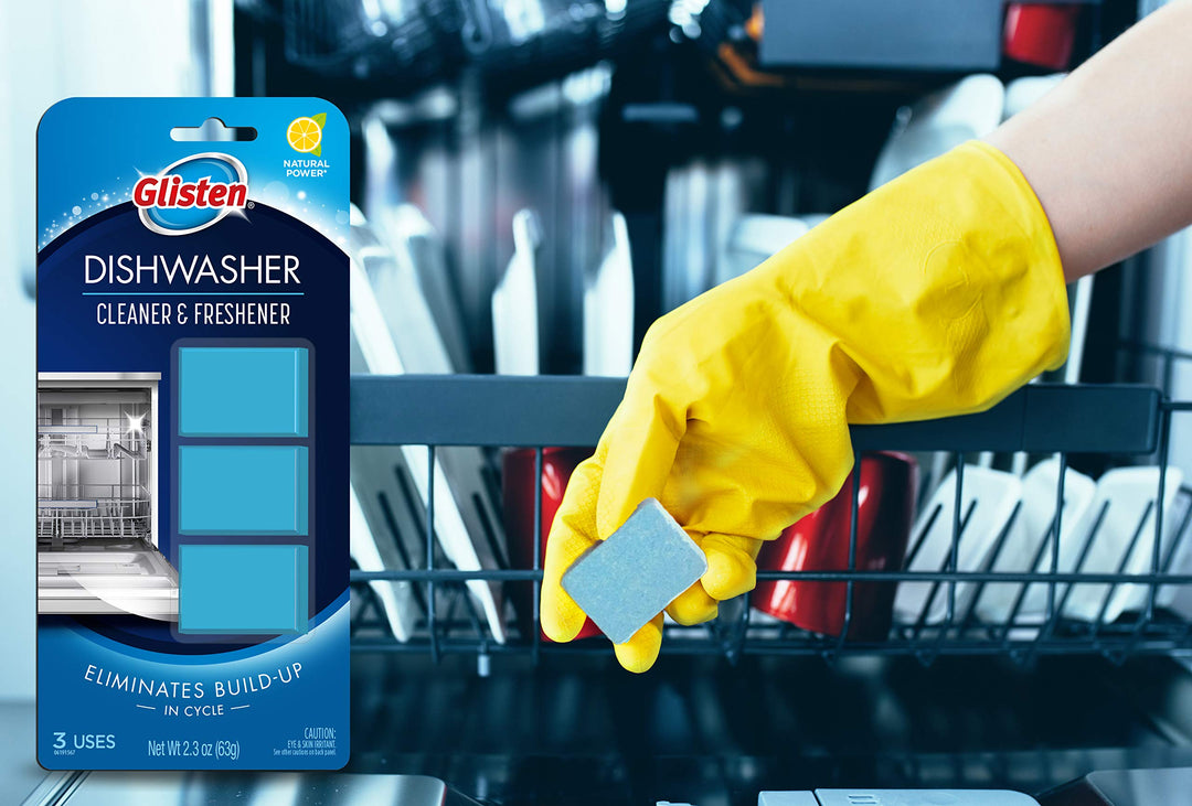 Glisten DT0312T Dishwasher Cleaner & Freshener, 3 Tablets, Clear