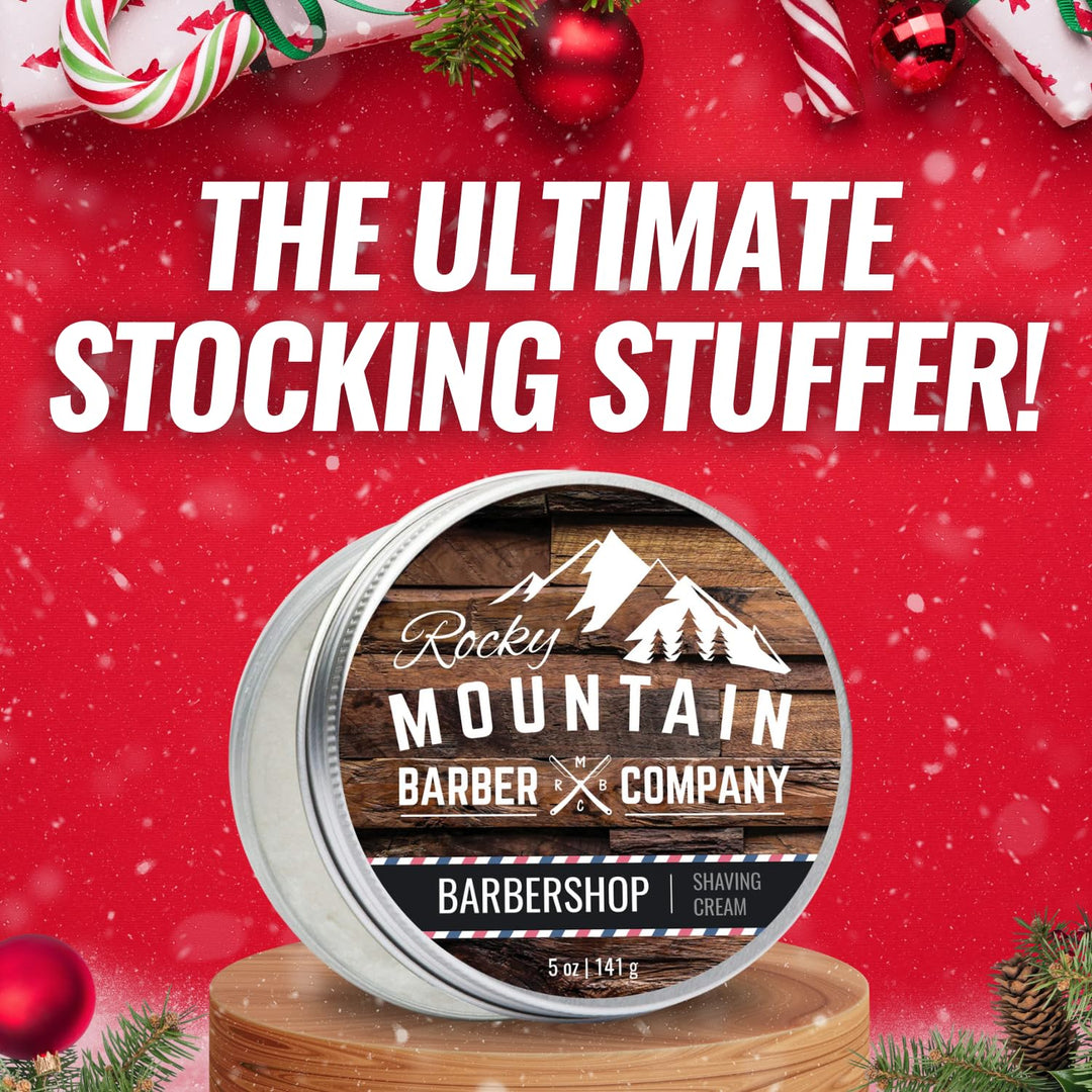 Shaving Cream for Men - Barbershop Scent - Thick Lather for Traditional and Cartridge Shaving - 5oz Tin