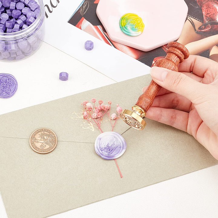 Initial S Wax Seal Stamp Alphabet Letter Vintage Sealing Stamp Olive Leaves Medieval Classic 25mm Removable Brass Head with Wooden Handle for Wedding Invitations Cards Envelopes
