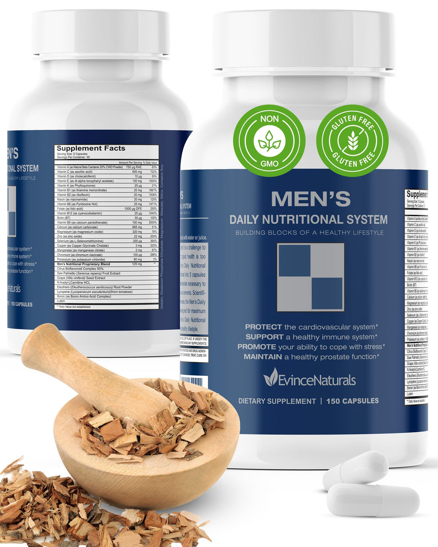 Multivitamin for Men - Men's Daily Nutritional System with Essential Vitamins & Saw Palmetto for Overall Wellbeing & Prostate Support - 150 Capsules