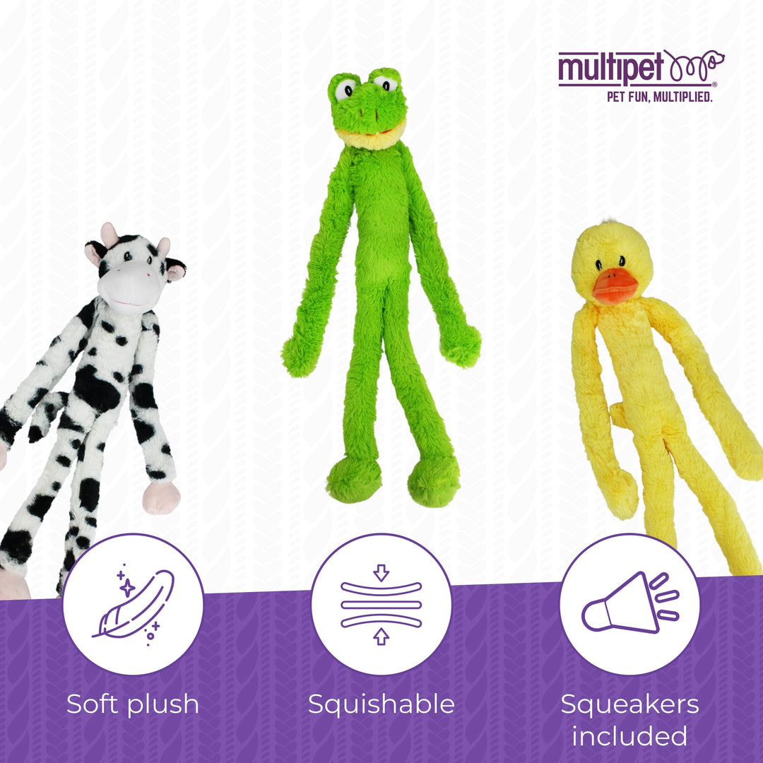 Swingin&#39; Slevin Frog Dog Plush Toy - Squeaky Dog Toy for All Dogs - Extra Soft Plush Dog Toy - Stuffed Animal Dog Toy for Cuddling &amp; Playing - Cute Dog Pet Toy (27”, Green, 5 Squeakers)