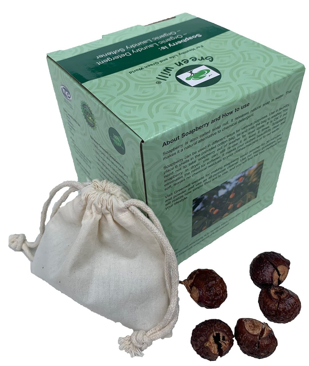 3.5 Pounds Soapberries / Soap Nuts - Deseeded - With 2 Wash Bags