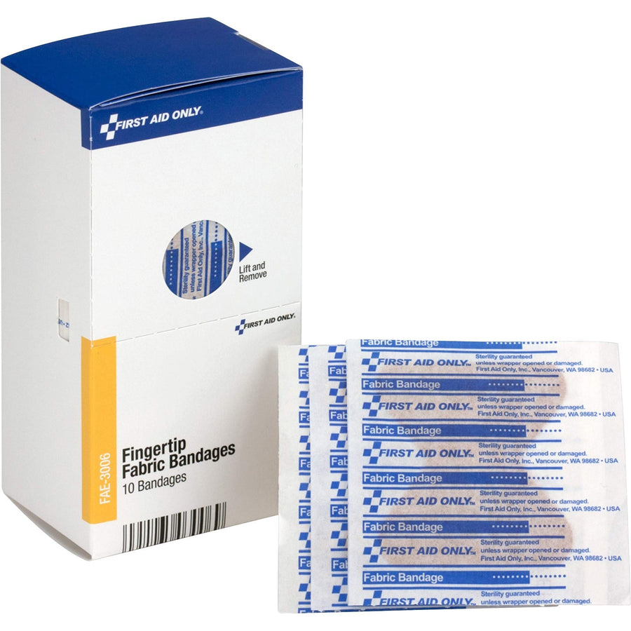 First Aid Only Fingertip Fabric Bandages, 10 Count