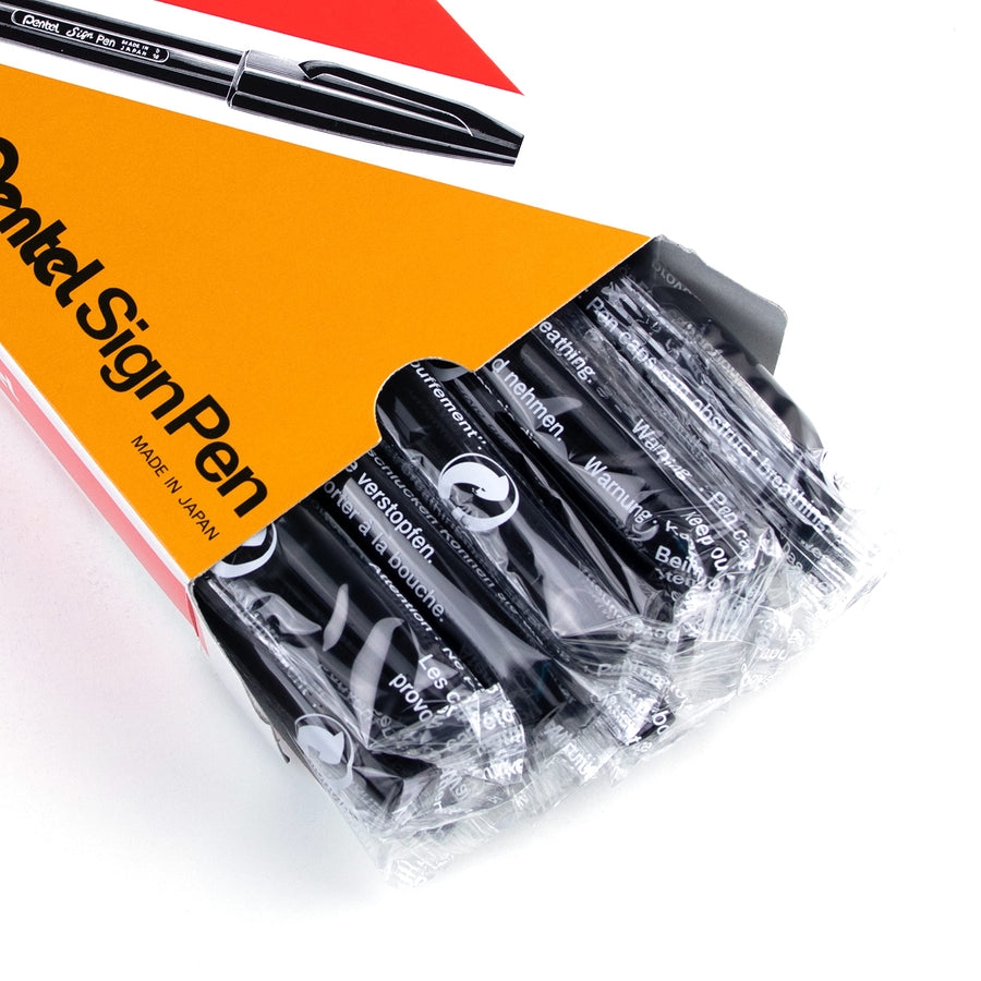 ® Sign Pens®, Fine Point, 2.0 mm, Black Barrel, Black Ink, Pack Of 12 Pens