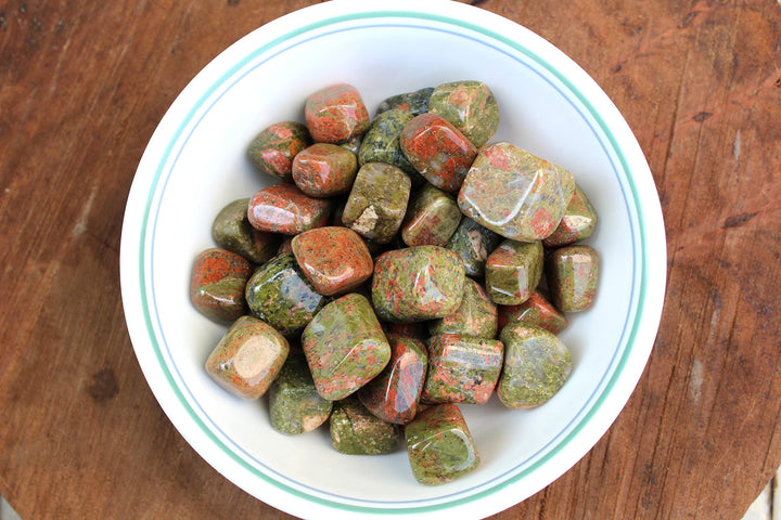 Jet Unakite Tumbled Stone 100 grams A++ Approx. 0.75 to