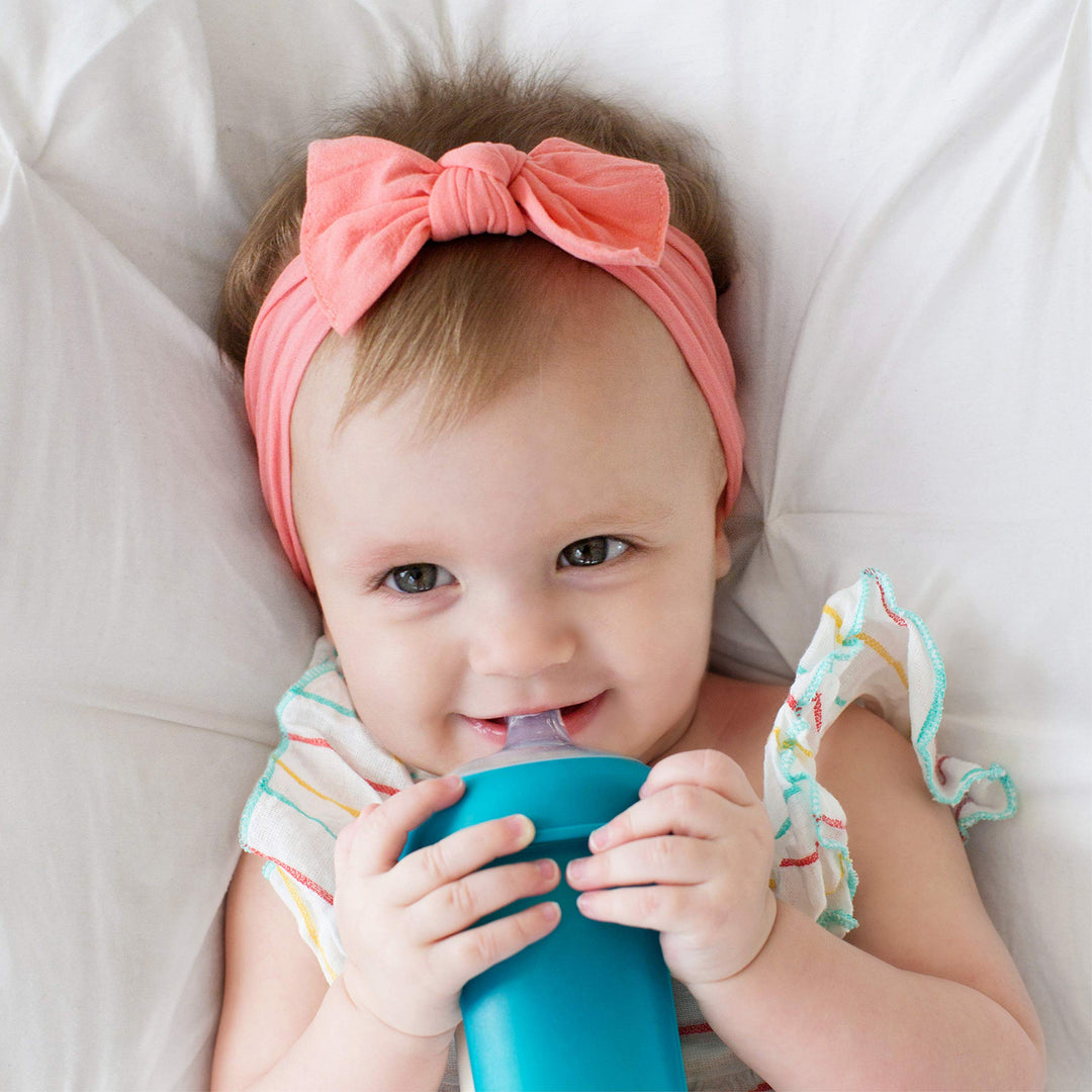 Boon Nursh Silicone Sippy Cup Lid - Convertible Transitional Sippy Spouts for Nursh Baby Bottles - Sippy Cup Lids for Babies - Baby Feeding Supplies - Ages 6 Months and Up - 3 Count