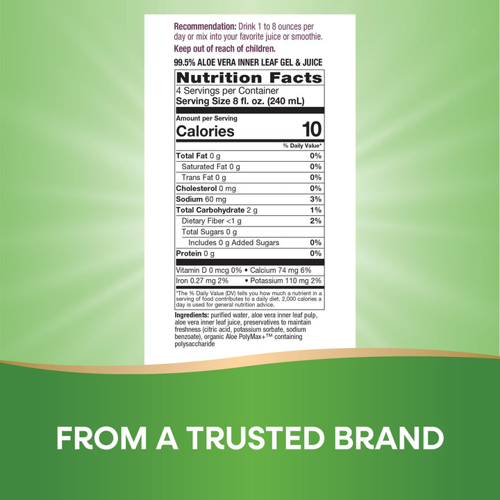 Nature&#39;s Way Aloe Vera Inner Leaf Gel &amp; Juice, 1 Liter