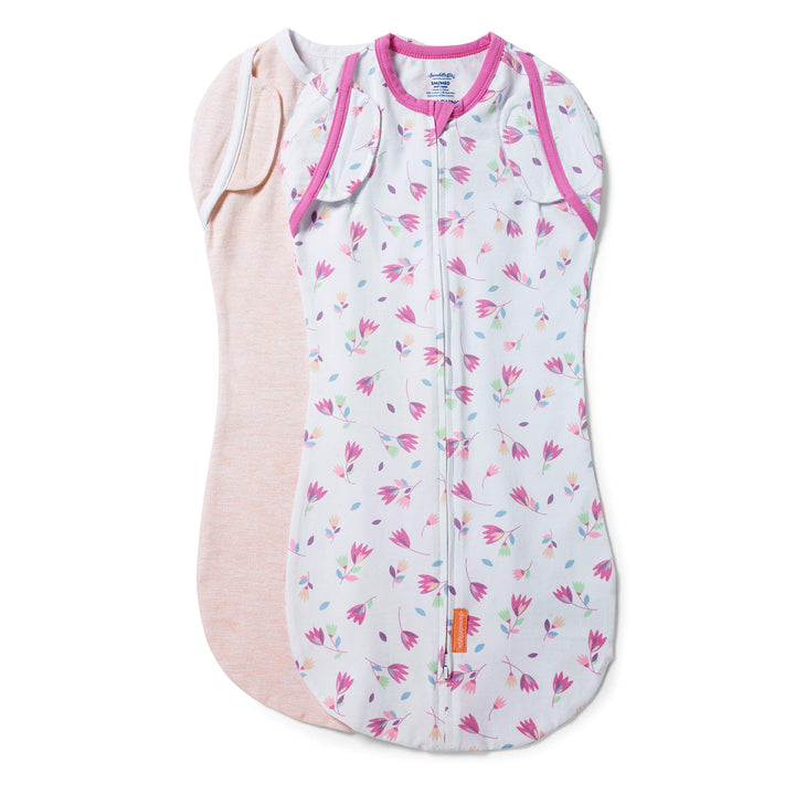 Arms Free Convertible Pod – Size Large, 4-6 Months, 2-Pack (Tumbling Tulips )