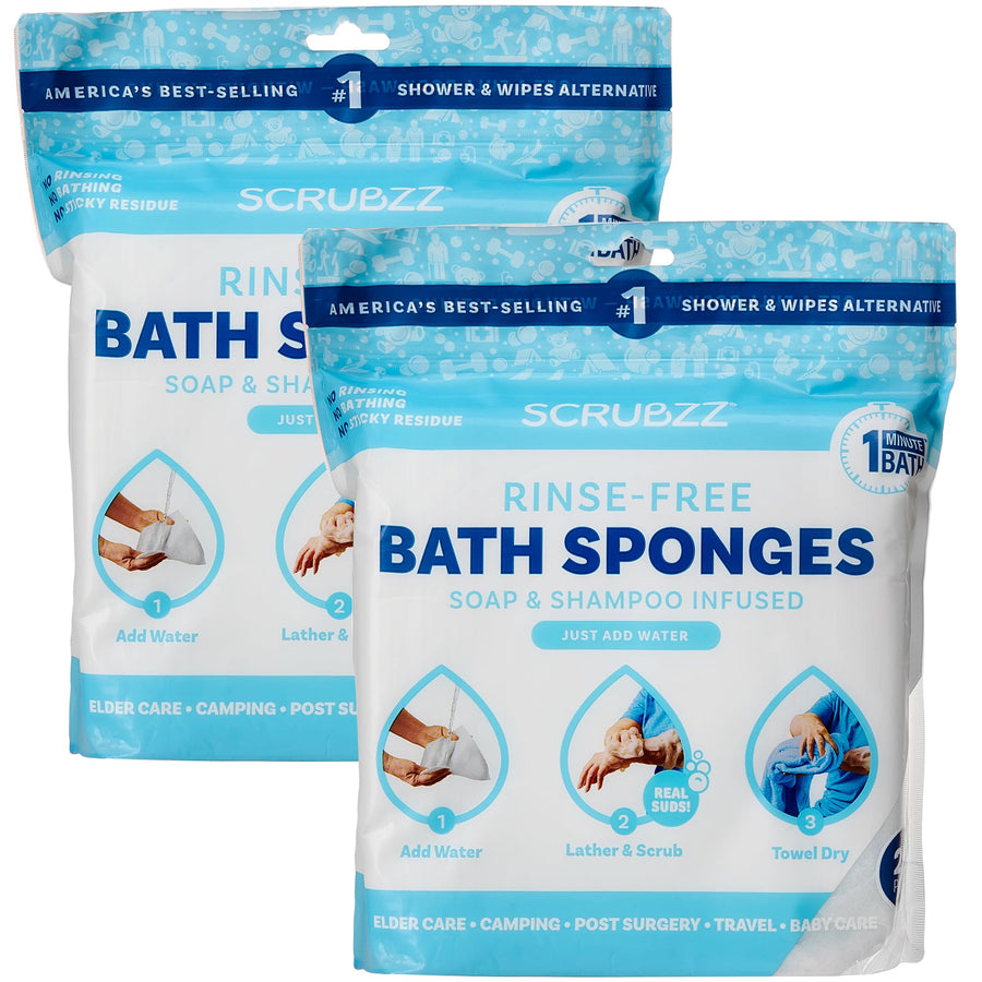 Scrubzz Disposable No Rinse Bathing Wipes - All-in-1 Si