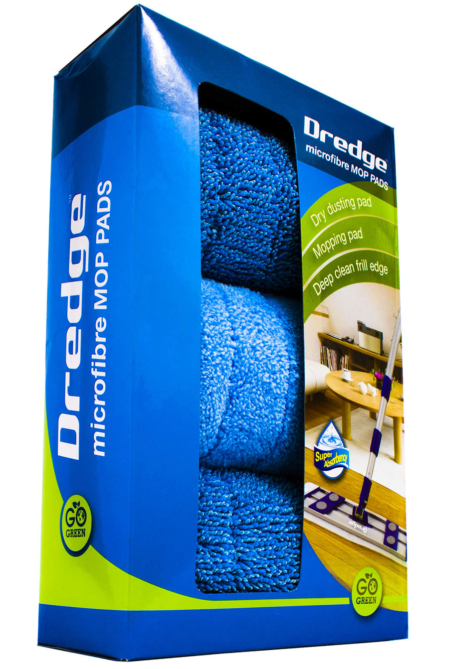3-Pack 15.5 Drag Resistant Microfiber mop pad Refills f