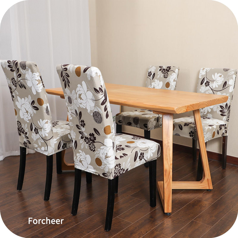 FORCHEER Chair Covers for Dining Chairs Set of 4,Beige 