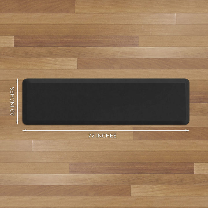 NewLife Anti-Fatigue Nonslip 1/2 Thick Hard Floor Utility Mat for Garage, Patio and Kitchen, 20 x 72, Leather Grain Black