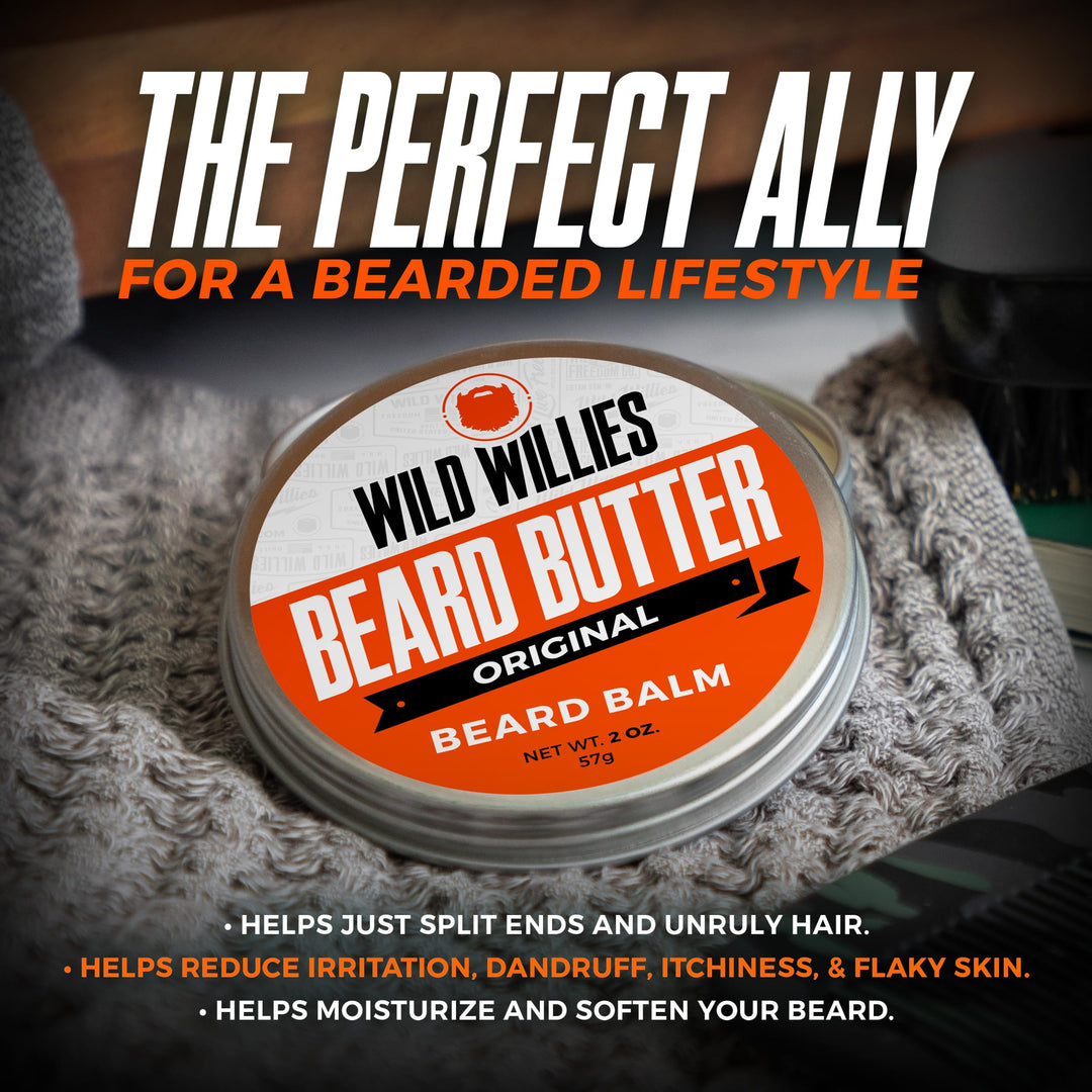 Beard Balm Conditioner For Men -Wild Willie&#39;s Beard Butter-Amazing Beard Balm with 13 Natural Locally Sourced Ingredients to Condition and Treat Your Beard or Mustache At the Same Time. Cool Mint 2oz