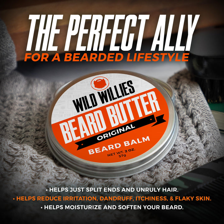 Beard Balm Conditioner For Men -Wild Willie&#39;s Beard Butter-Amazing Beard Balm with 13 Natural Locally Sourced Ingredients to Condition and Treat Your Beard or Mustache At the Same Time. Cool Mint 2oz