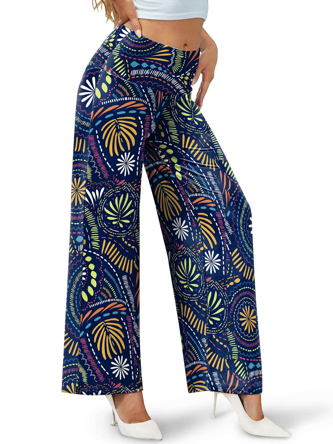 Women&#39;s Stretchy Wide Leg Palazzo Lounge Pants Casual Comfy High Waist Palazzo Pants